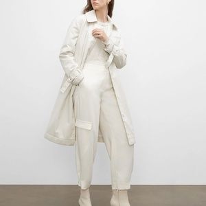 Washed Padded Trench Coat - New With Tags - NEVER WORN - Cream